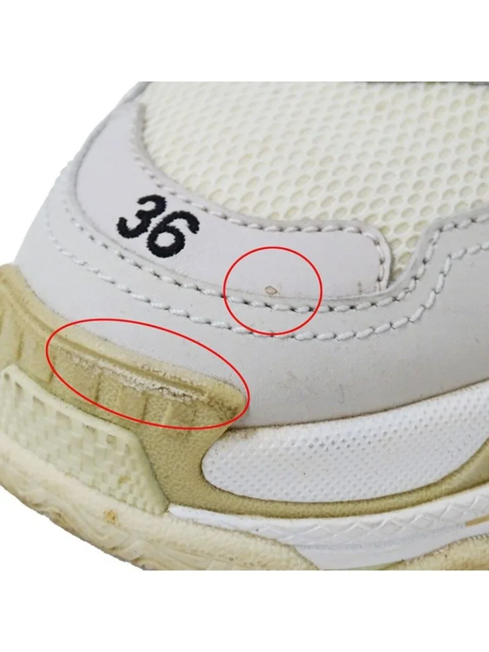 Balenciaga Sneakers Nylon Triple S White Beige 36 - Picture 9 of 15